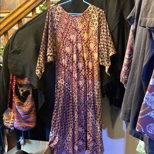 Floral Patterned Dress vintage 70s maxi dress.